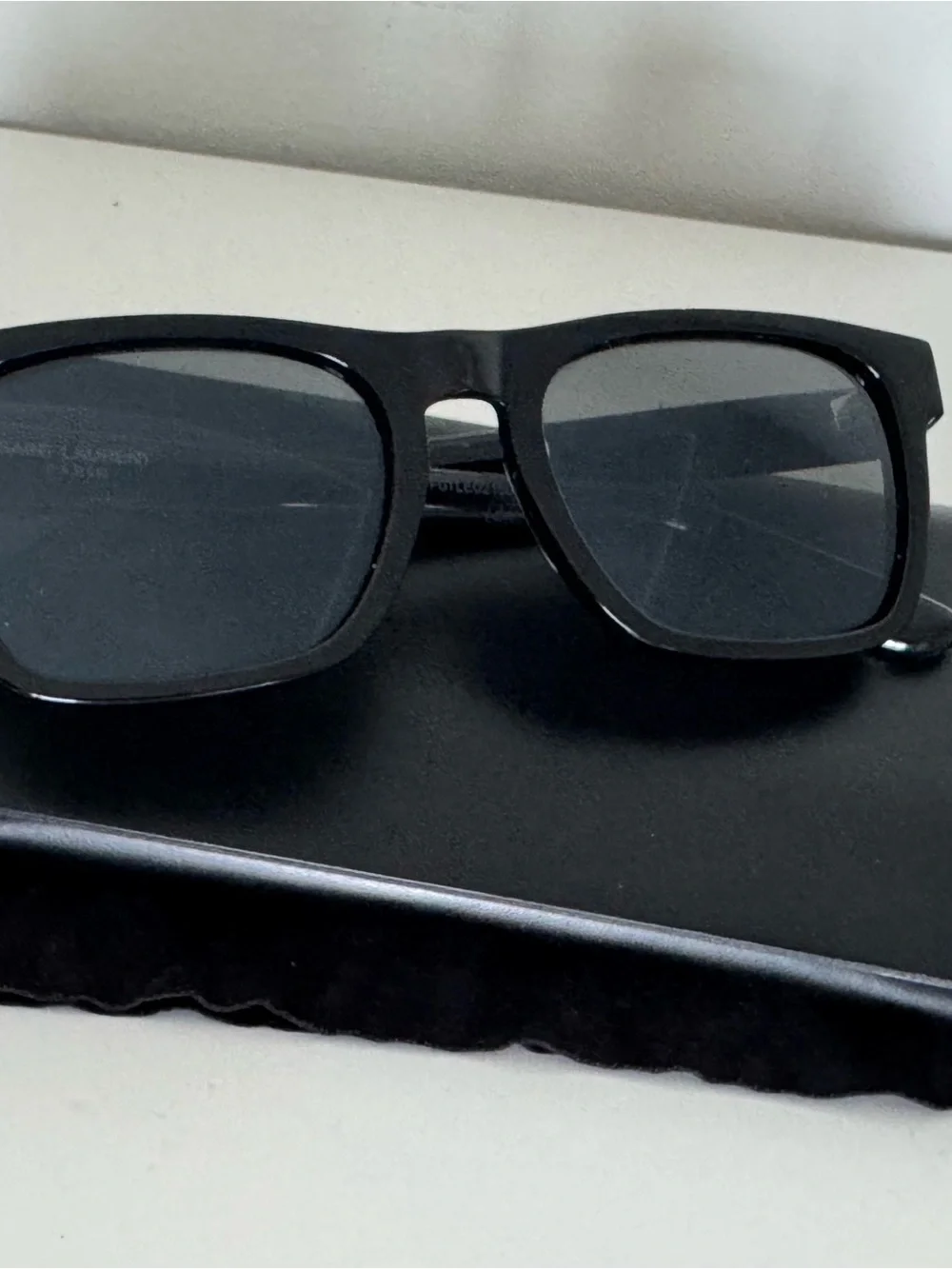 Saint Laurent Black Rectangular Sunglasses